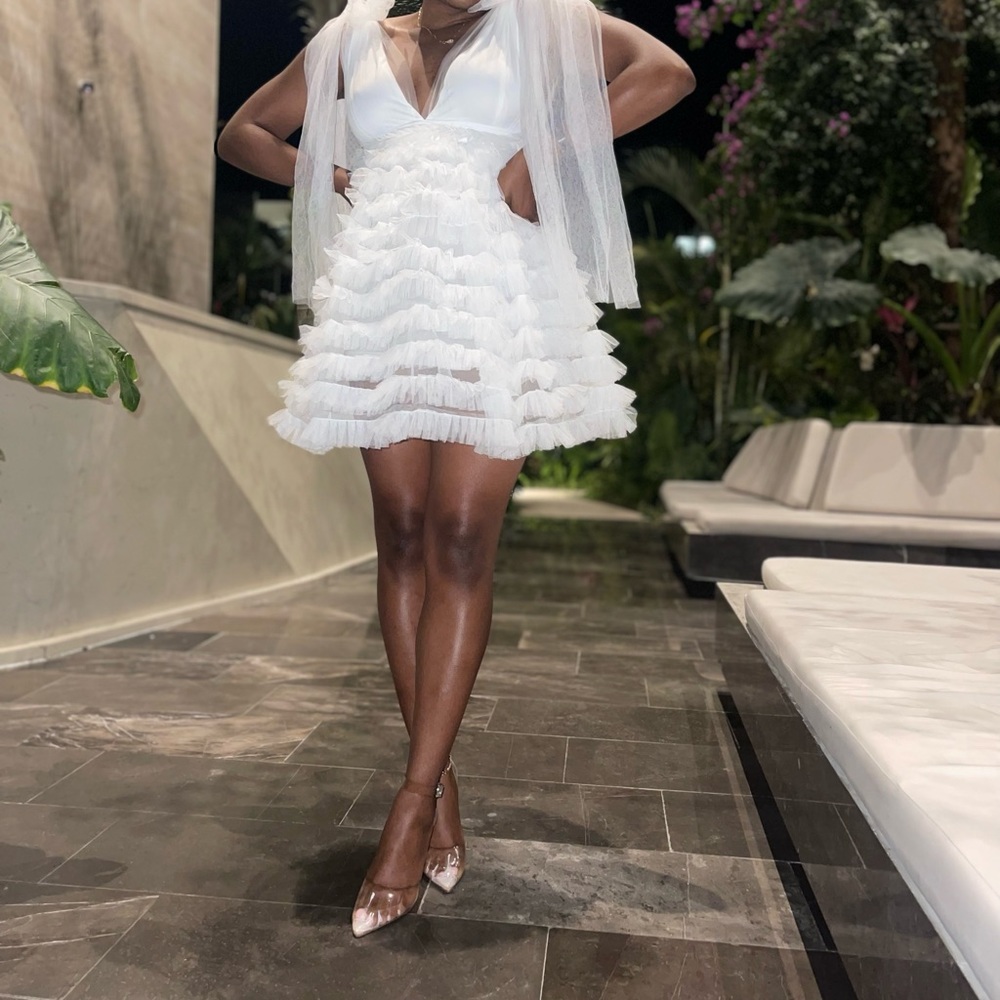 White tulle dress